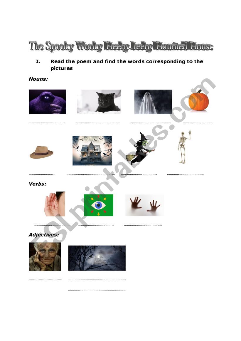 Halloween poem worksheet