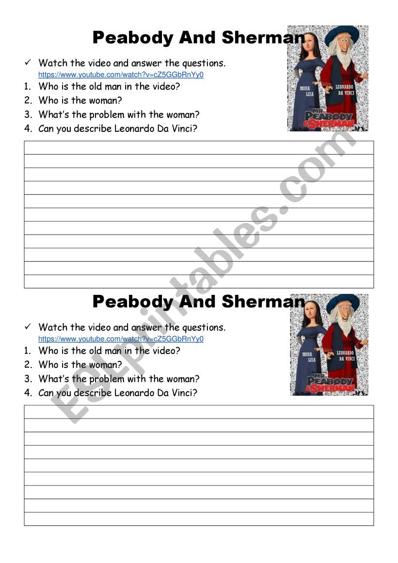 Peabody and Sherman Listening Activity