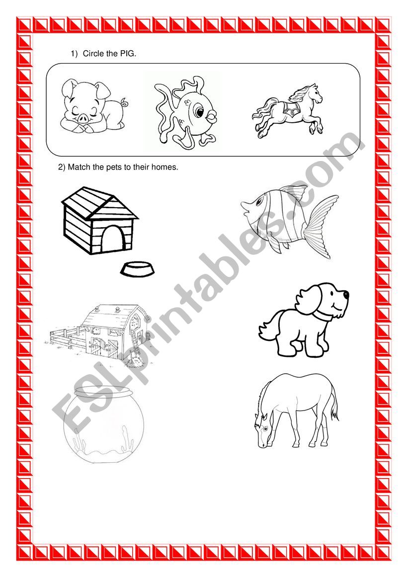 Pets worksheet