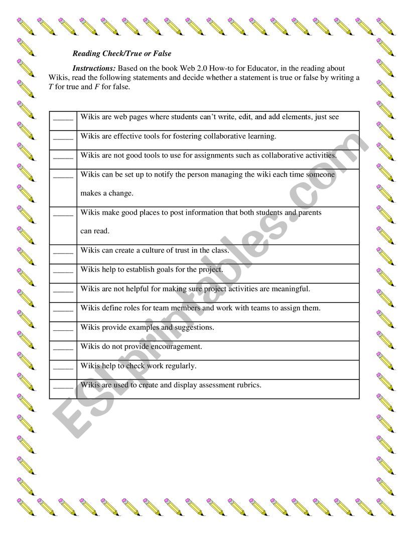 Reading Check and Writing Production