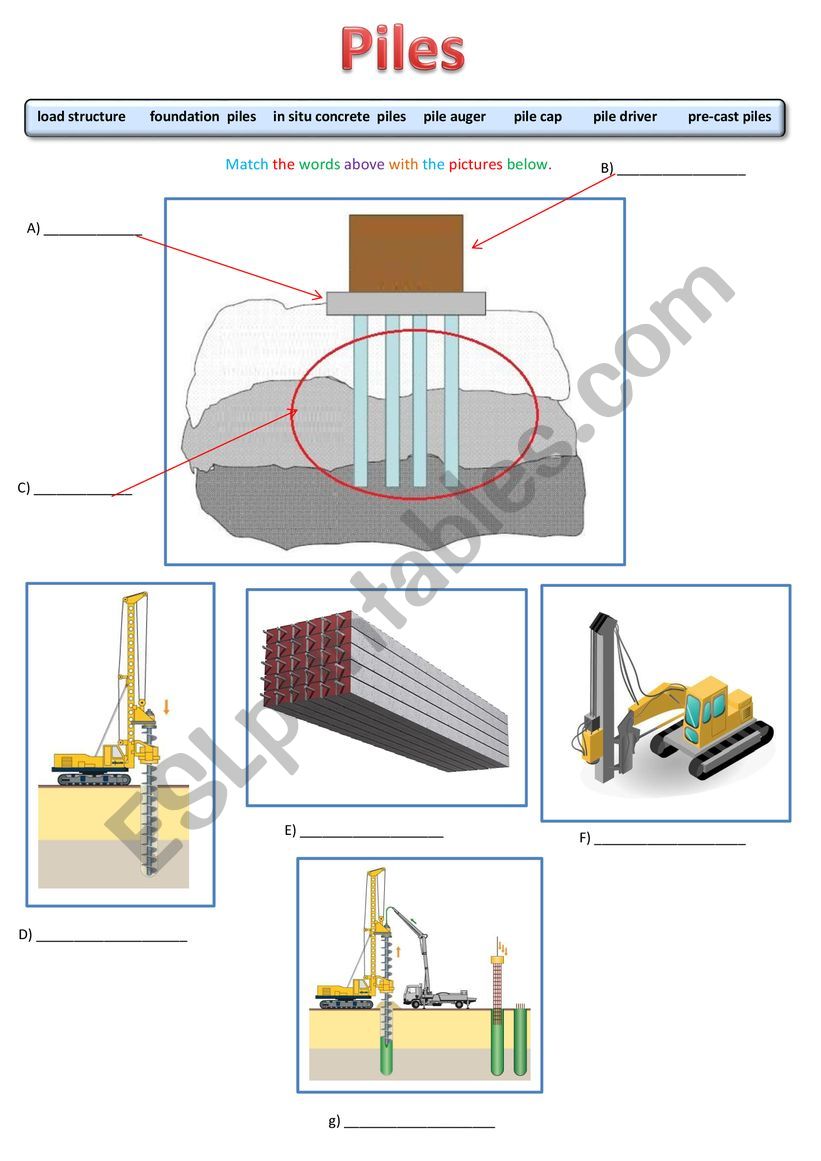 Piles - The Construction Kind worksheet