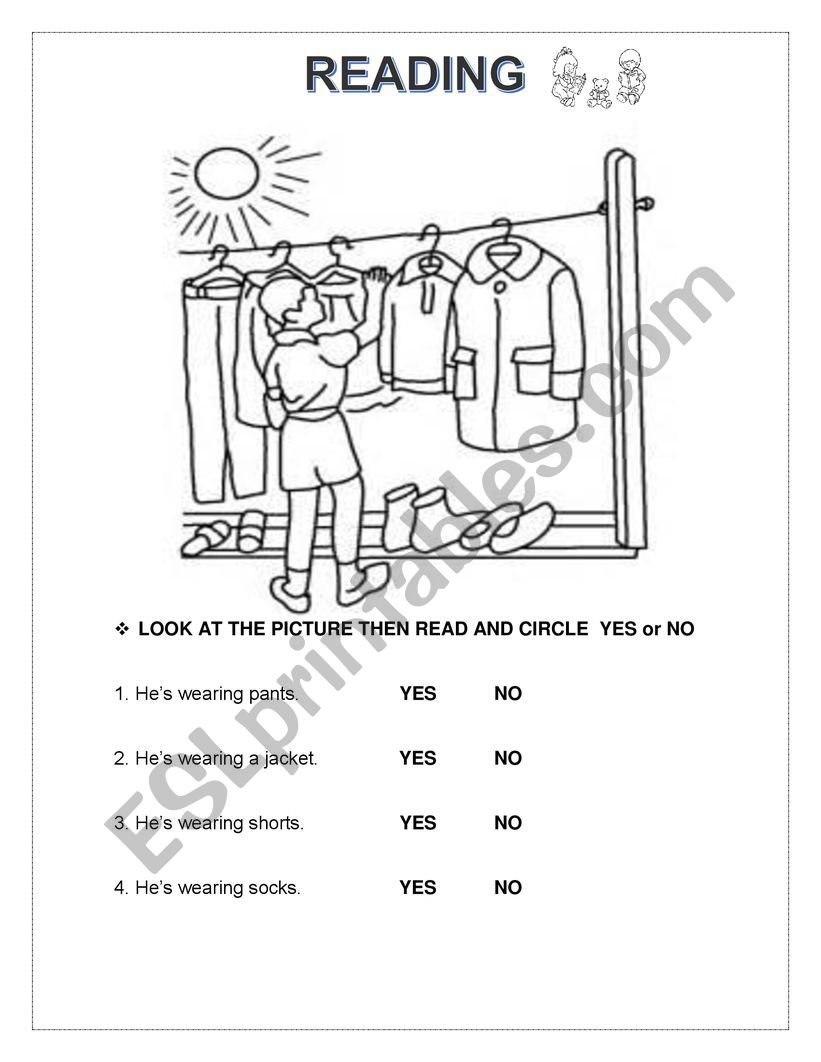 READING worksheet