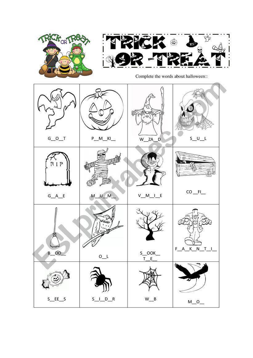 Halloween worksheet