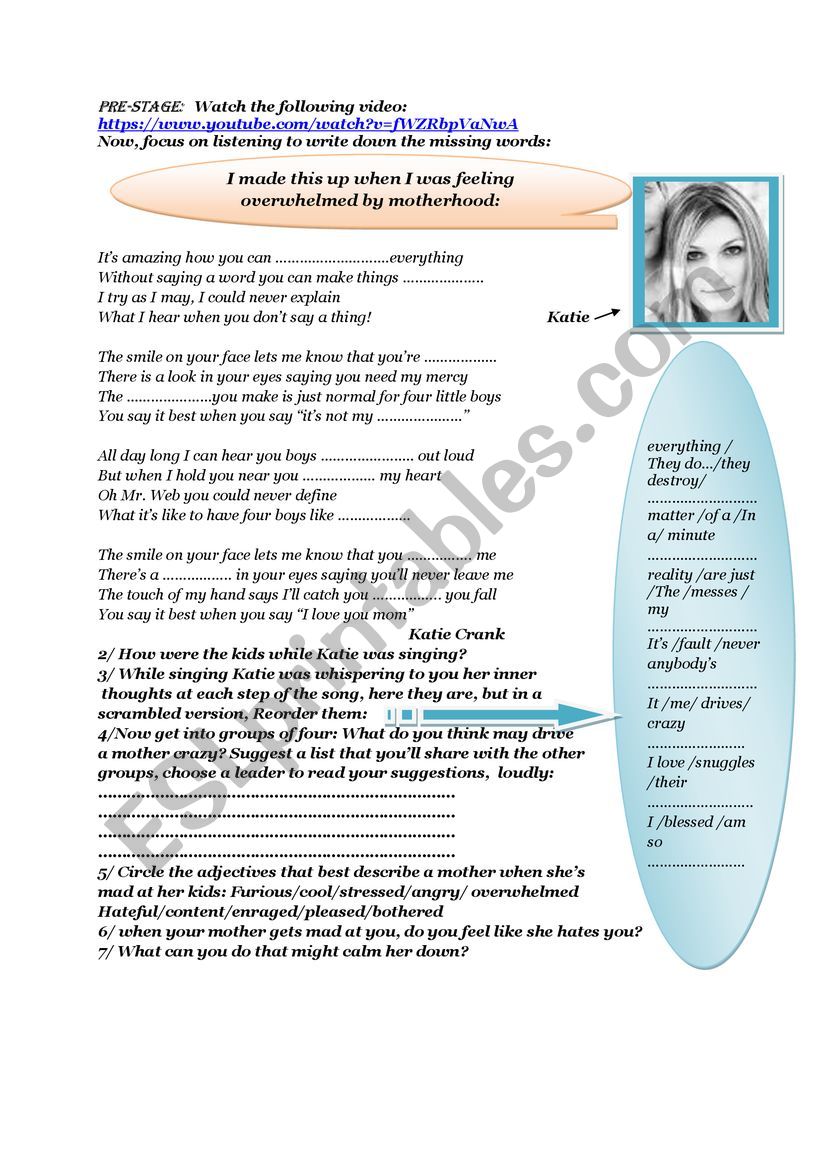 family issue worksheet