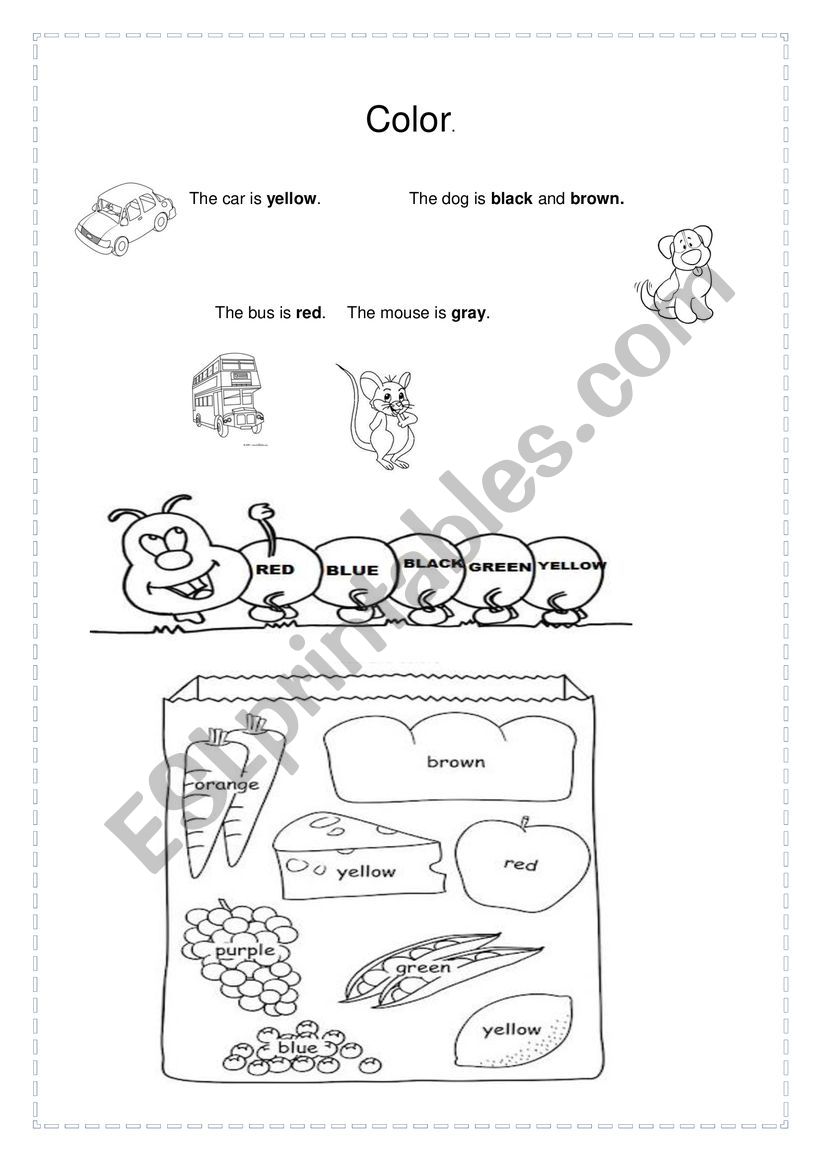 Colors worksheet