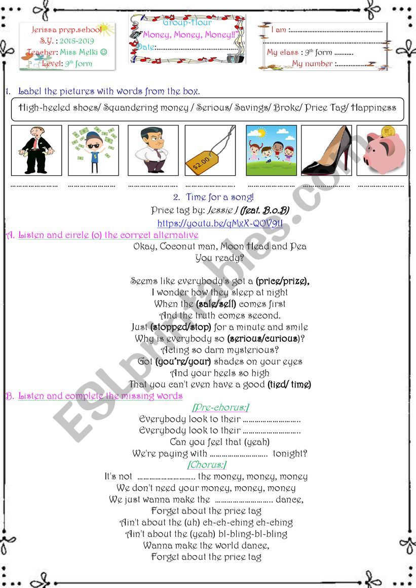 group session 9th form  worksheet