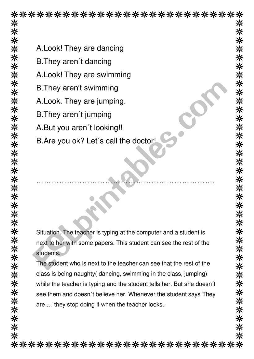 to be drama play in the class worksheet