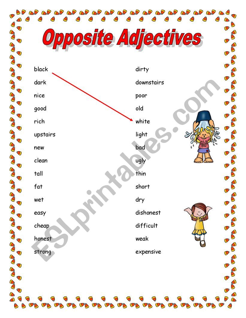 OPPOSITE ADJECTIVES worksheet