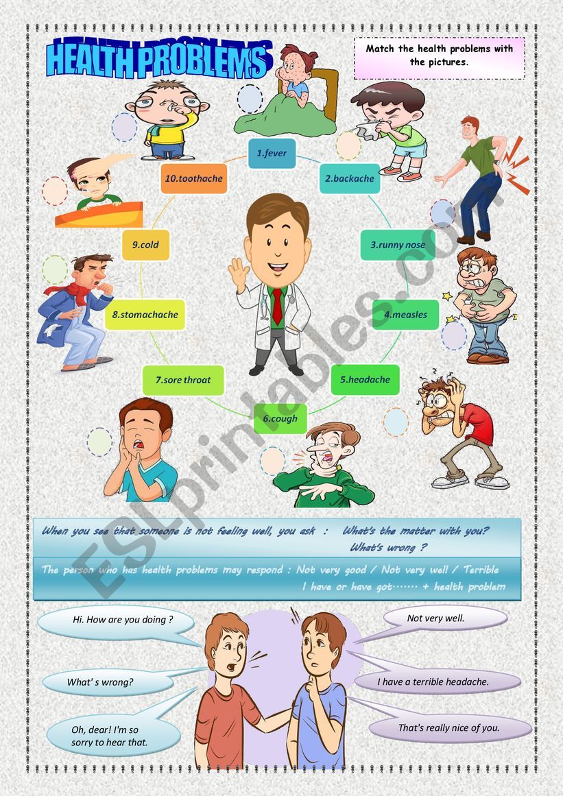 HEALTH PROBLEMS worksheet