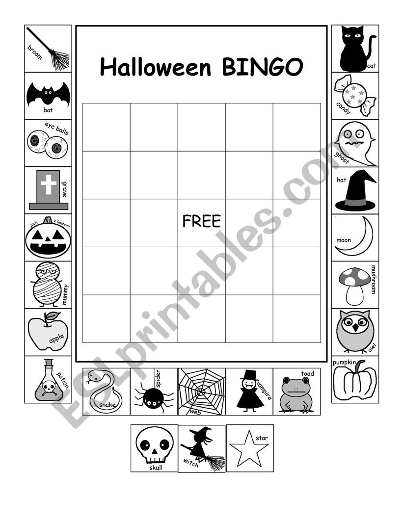 Make your own Halloween BINGO cards