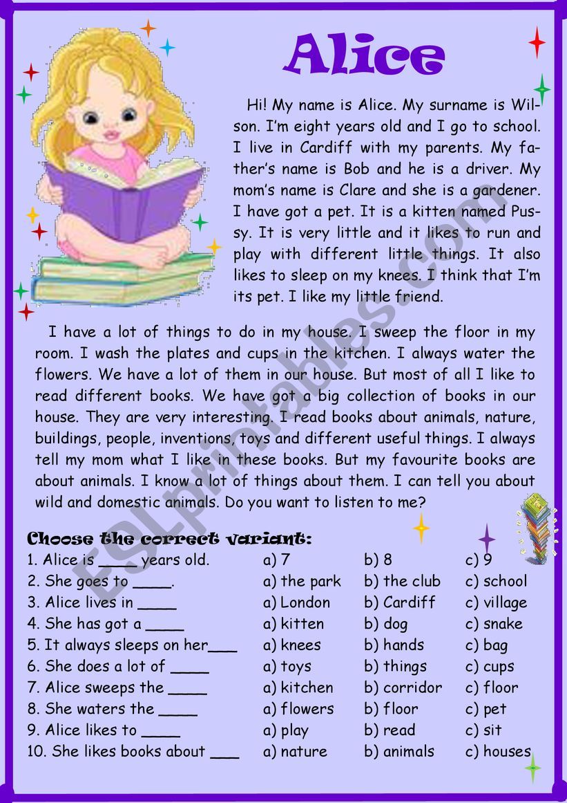 Alice worksheet