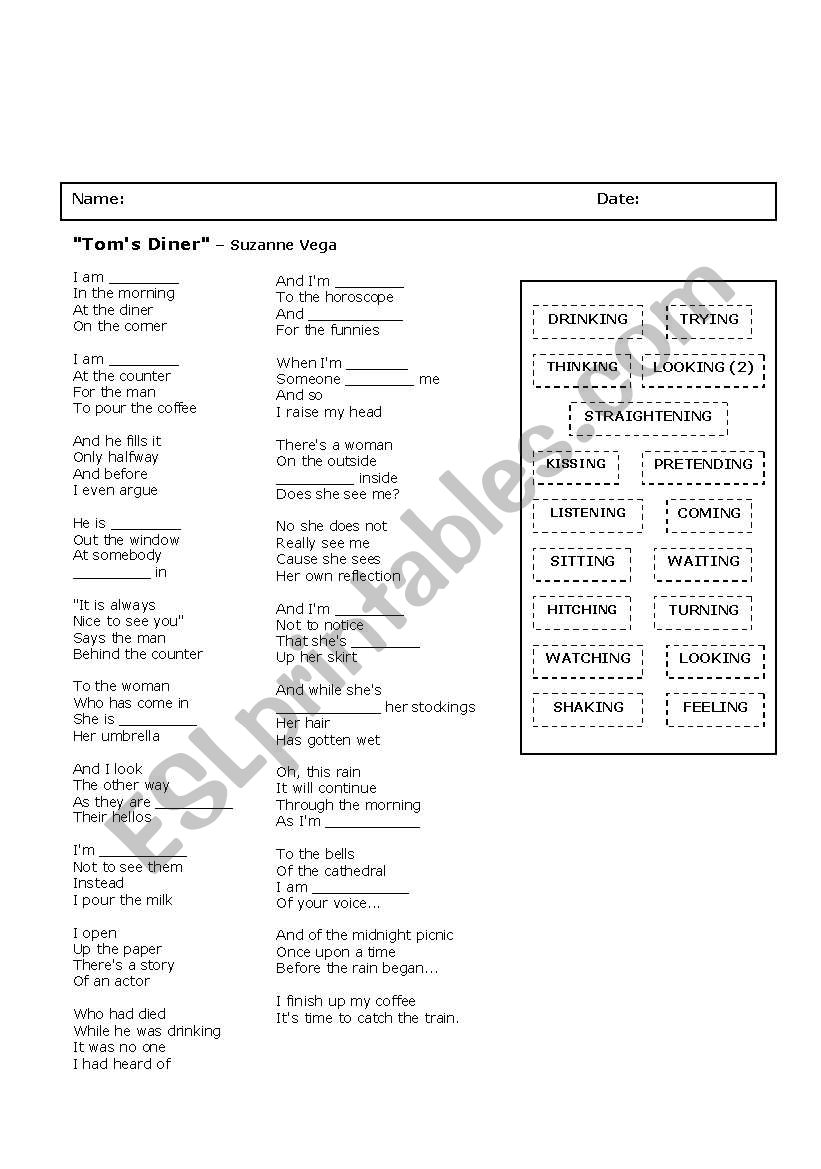 Song :) worksheet