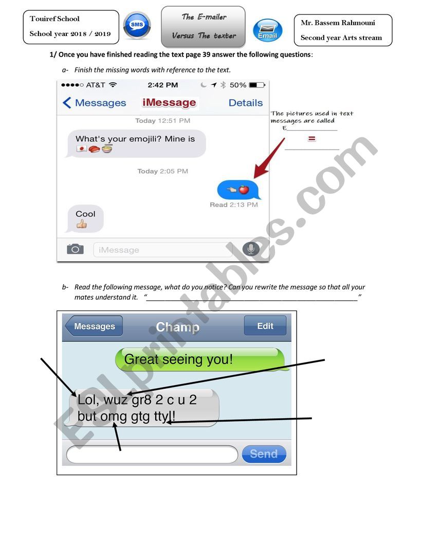 TEXTING LANGUAGE SMS AND EMAIL