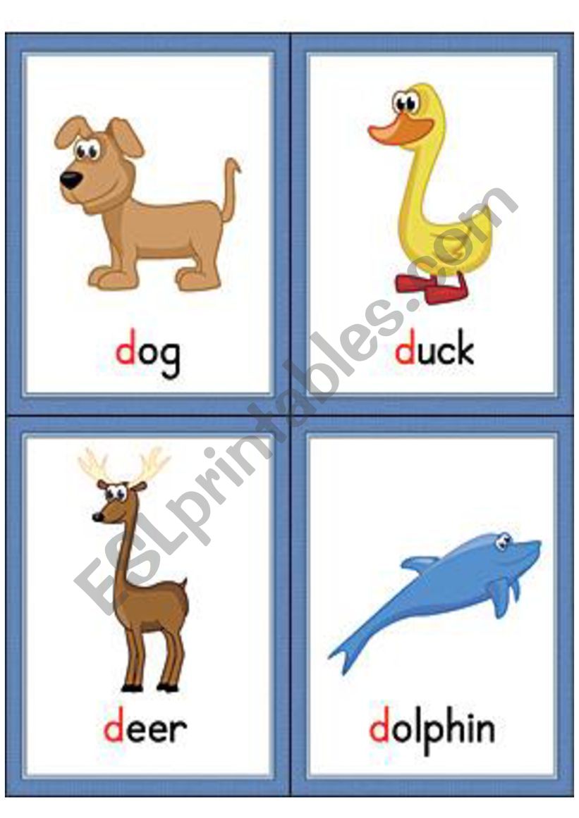 Letter D Flashcards worksheet