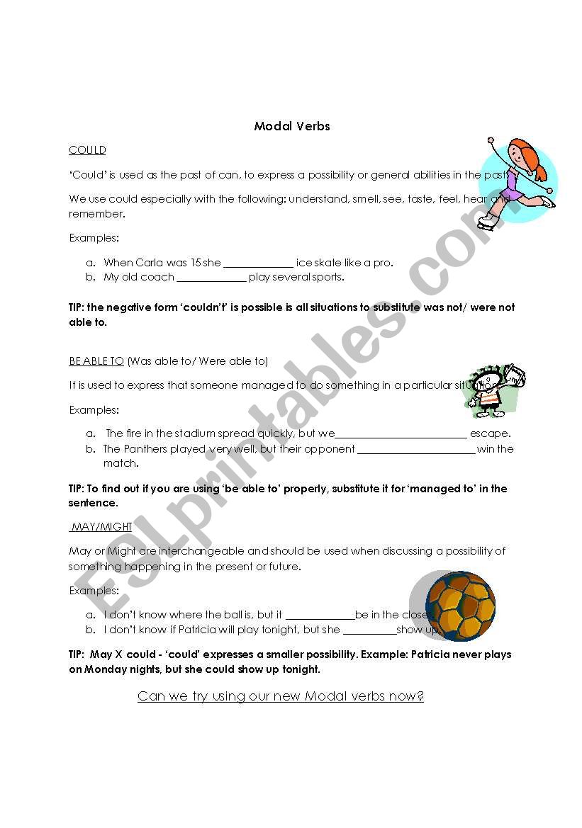 Modal Verbs worksheet