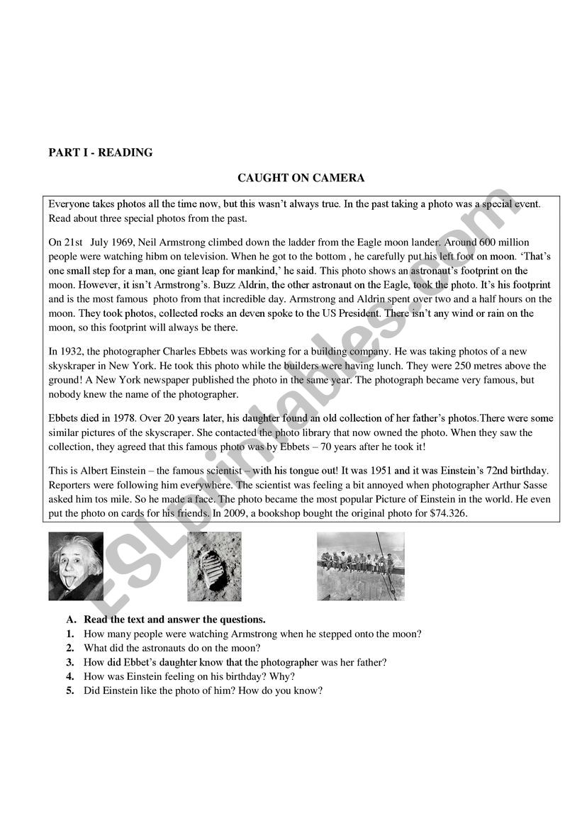 PHOTOGRAPHERS worksheet