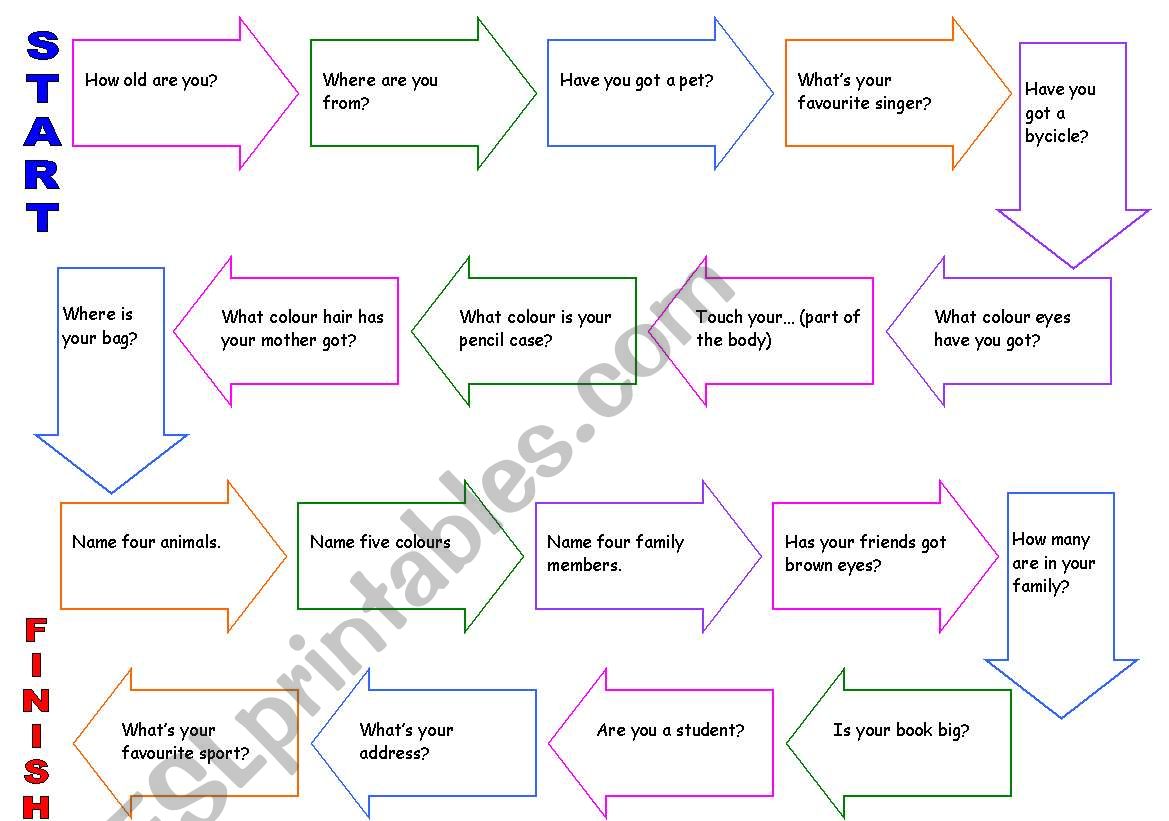 easy questions game worksheet