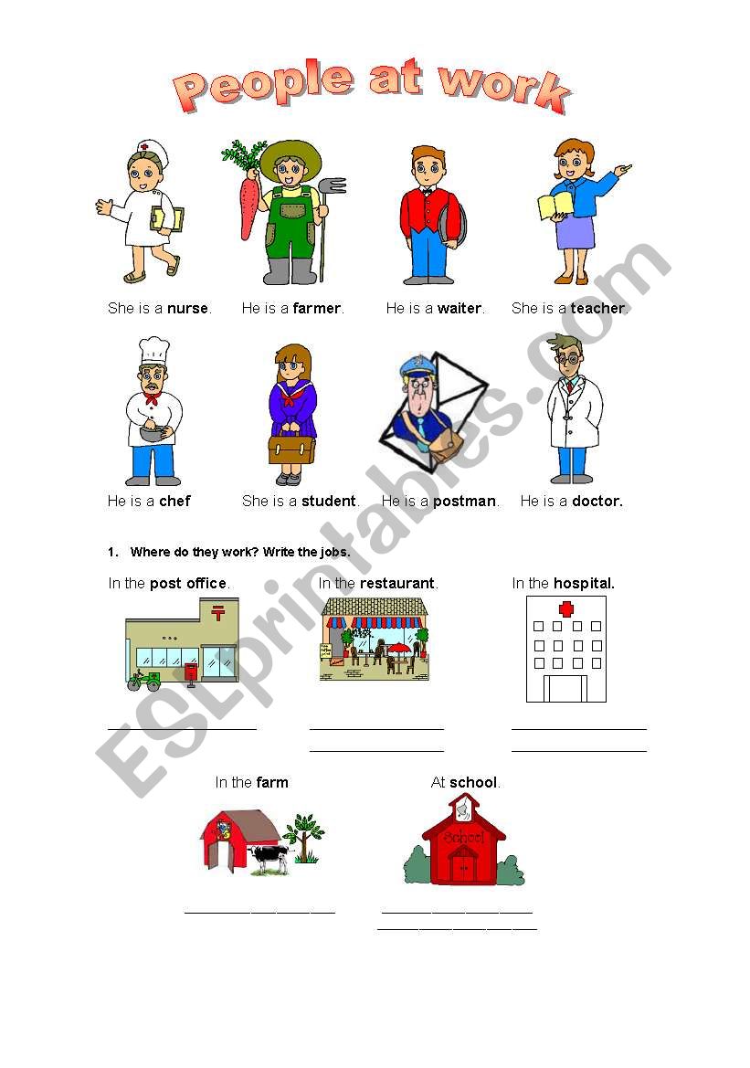 jobs vocabulary worksheet