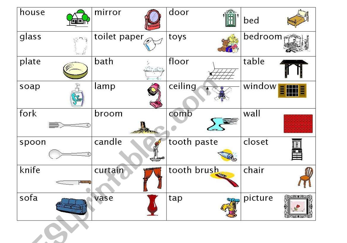 home dictionary worksheet