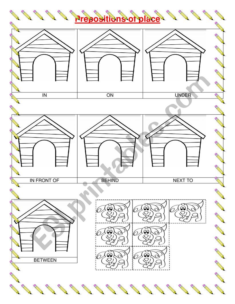 prepositions of place worksheet