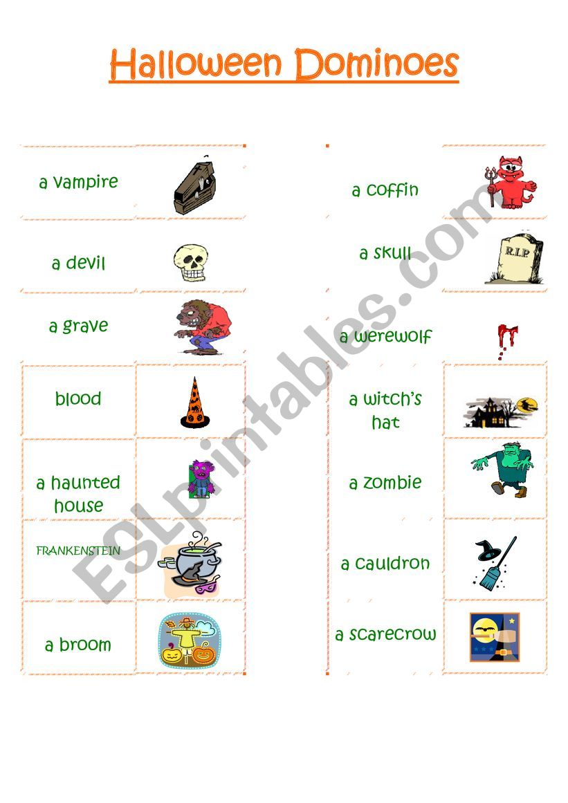 HALLOWEEN dominoes - 2 pages !!