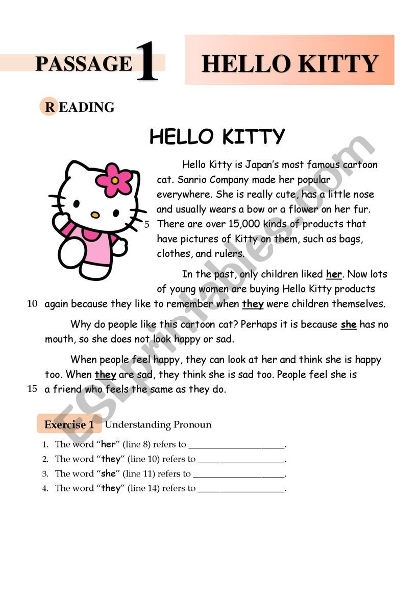 Kitty worksheet