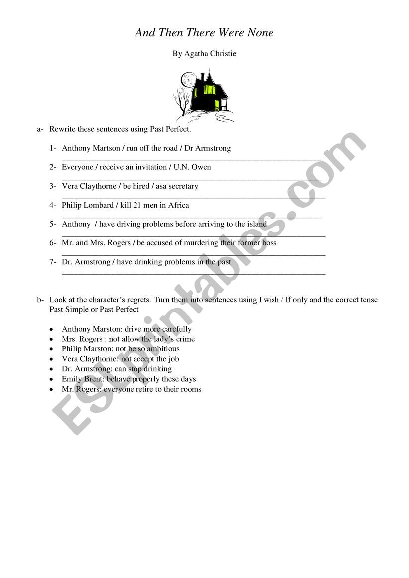 And then there were none 5 worksheet