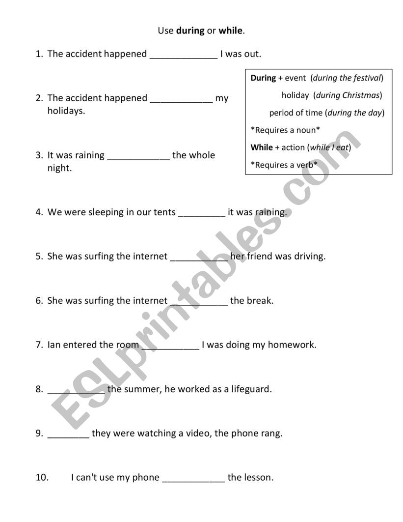 during-and-while-sentence-cloze-2-esl-worksheet-by-lcostello