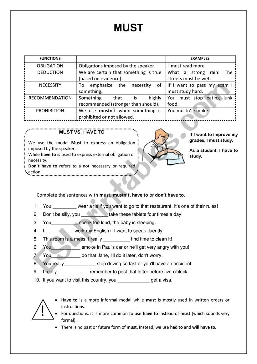 Must  worksheet