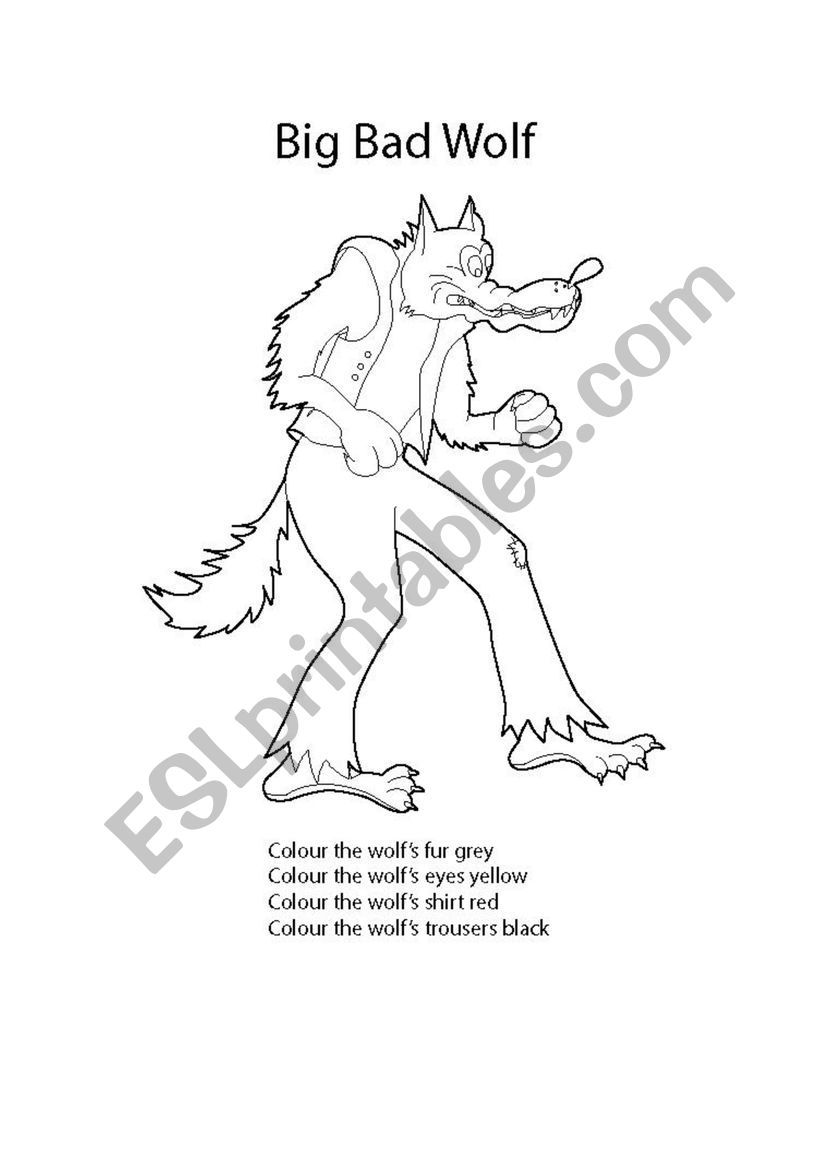 Big Bad Wolf worksheet