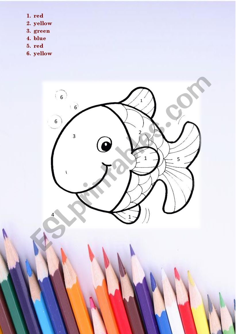 Color the fish worksheet