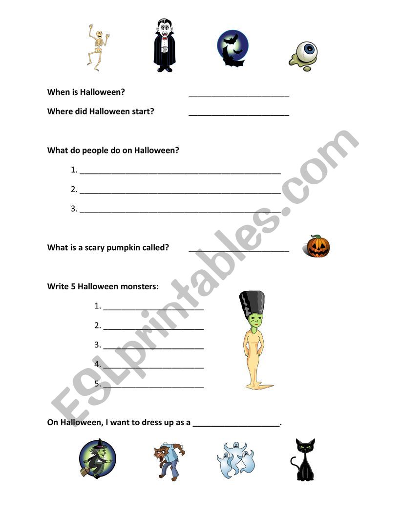 Easy Halloween Worksheet worksheet