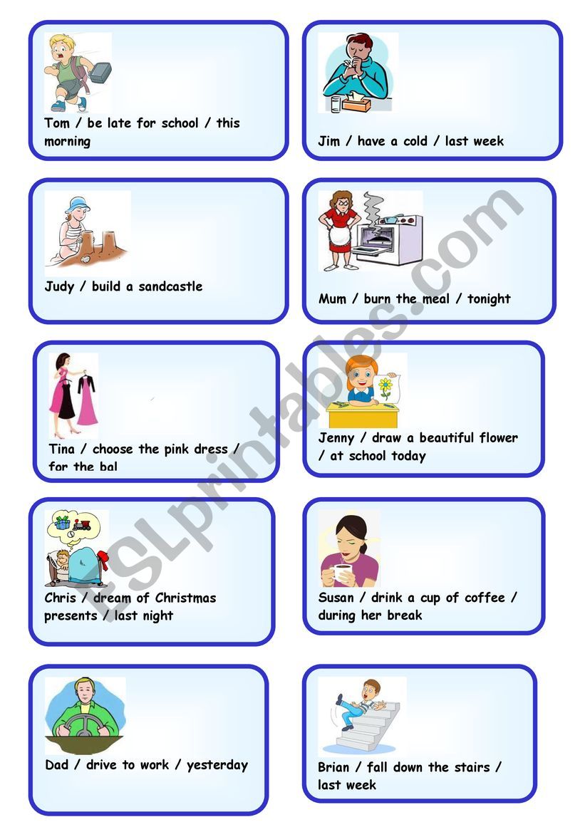 IRREGULAR VERBS SPEAKING CARDS 2/5