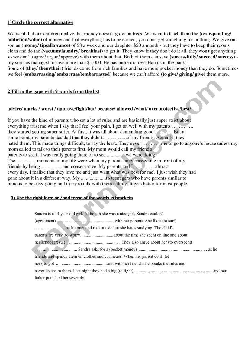 language mid term 1 9th form worksheet