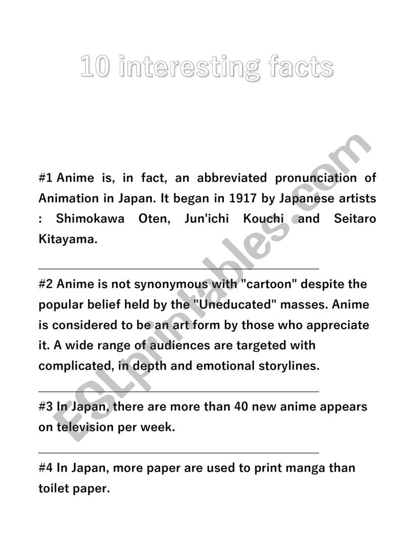 10 FUN FACTS ABOUT ANIME AND MANGA