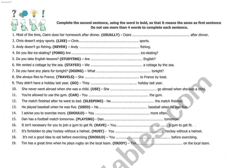 transformation page 1 worksheet