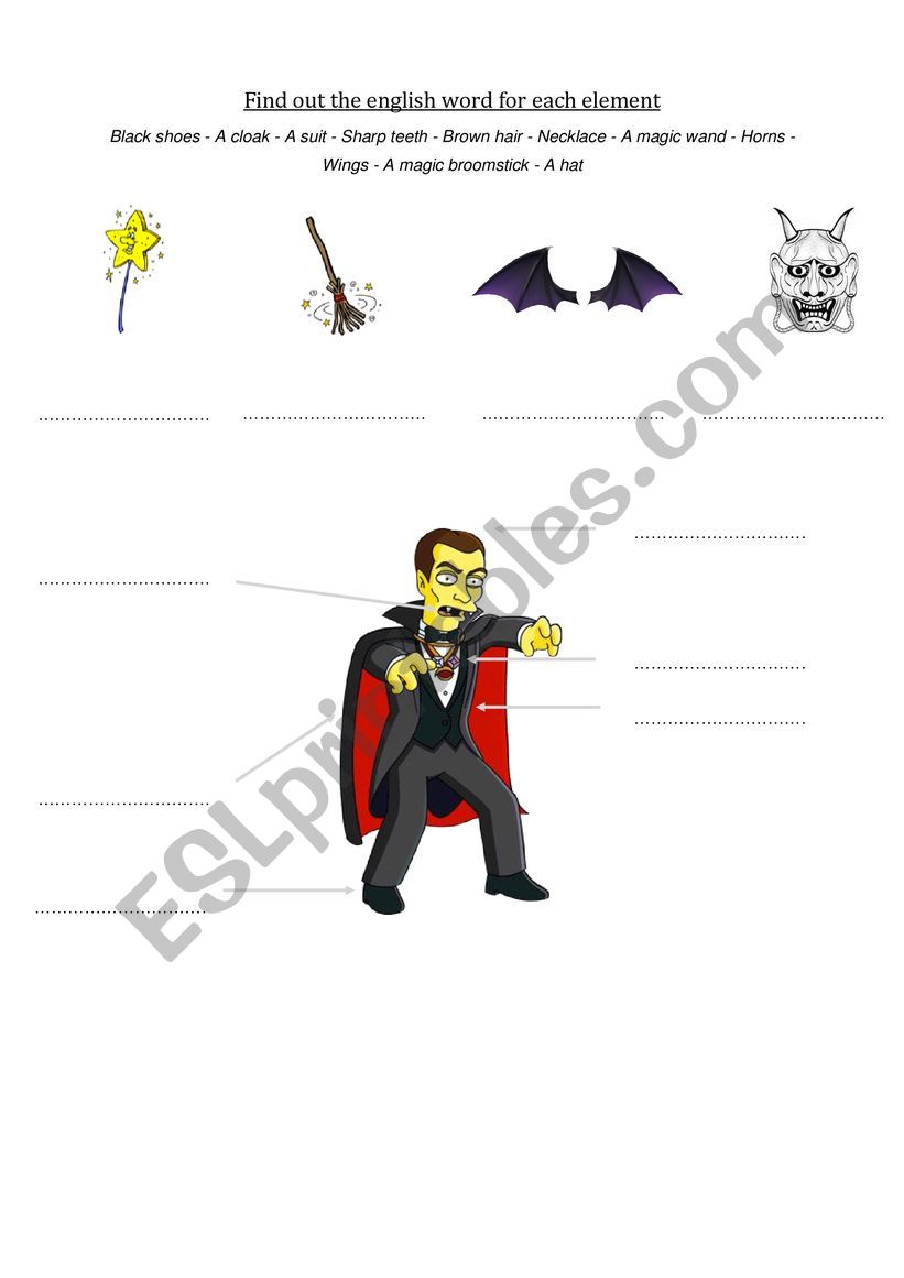 Describing a monster worksheet