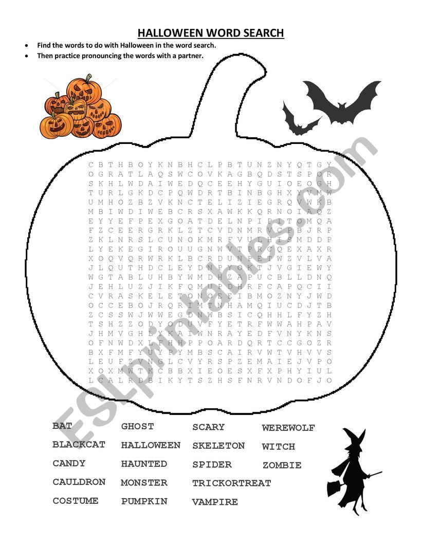 Halloween Word Search worksheet