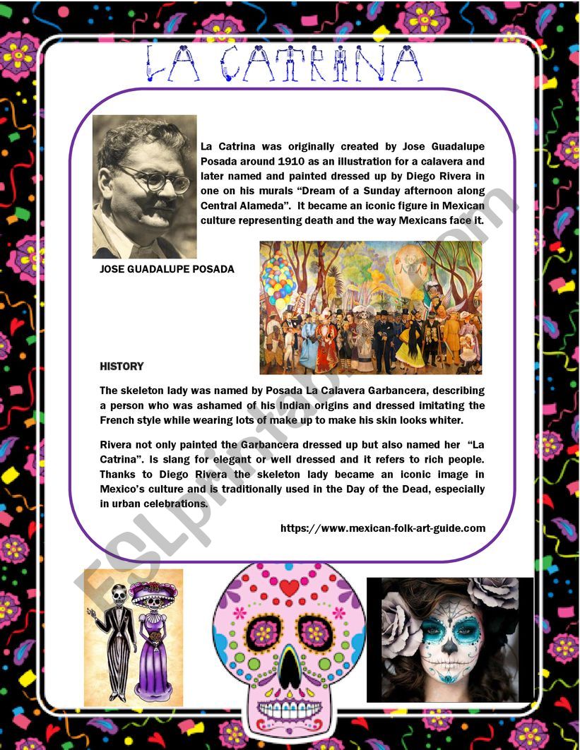 MEXICAN CULTURE LA CATRINA worksheet