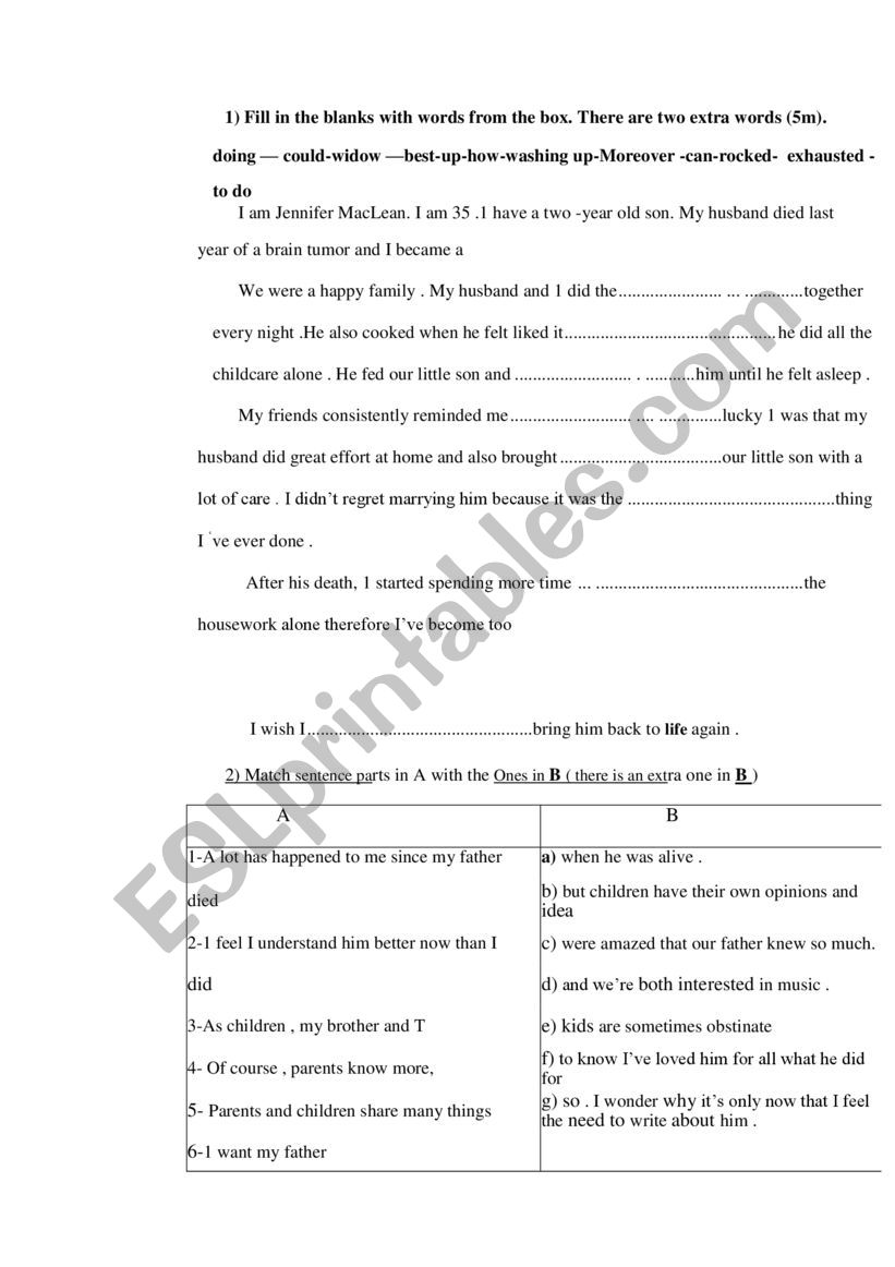 language 9th form worksheet