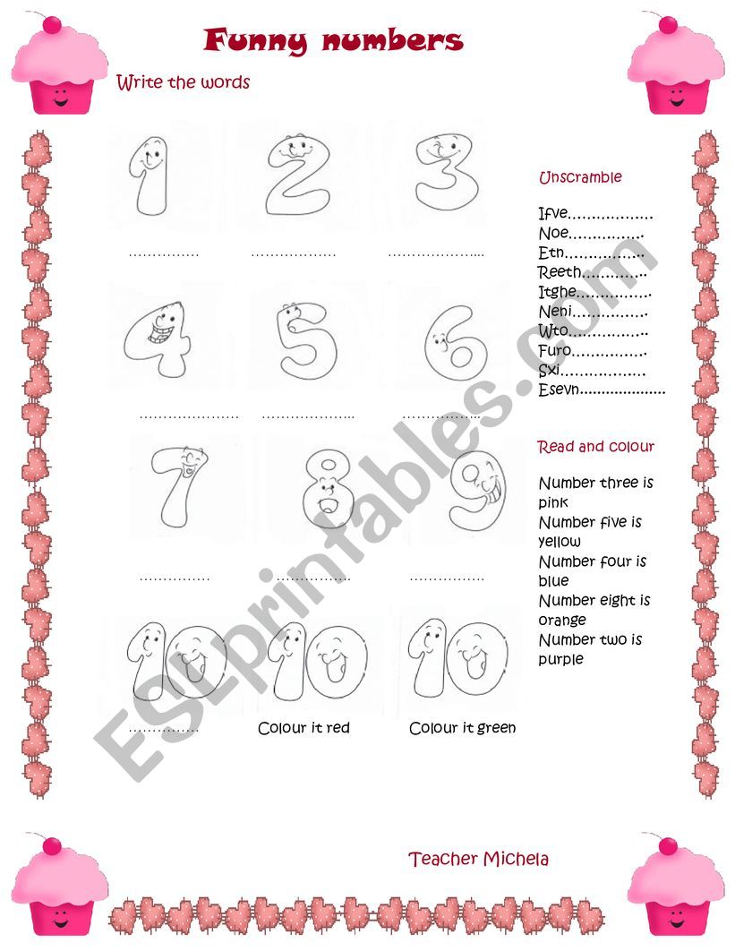 Funny numbers worksheet