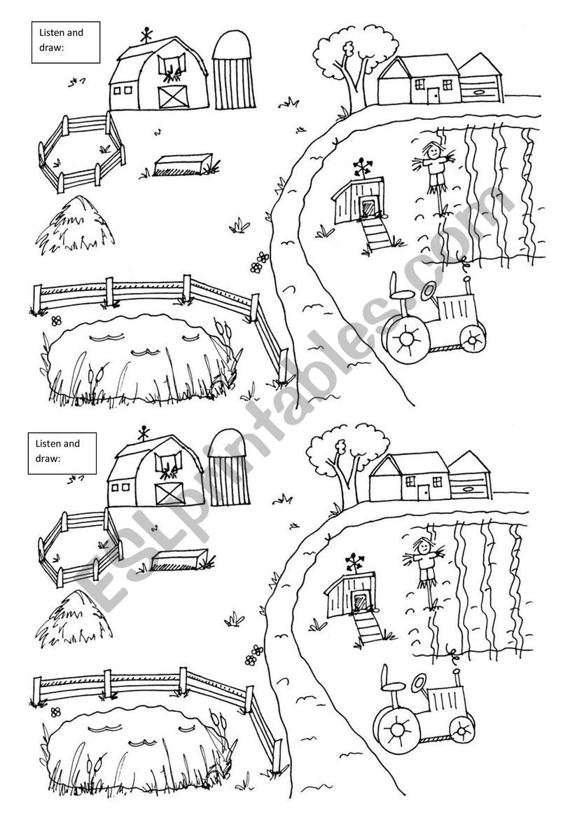 FARM ANIMALS. Listen and Draw. Match