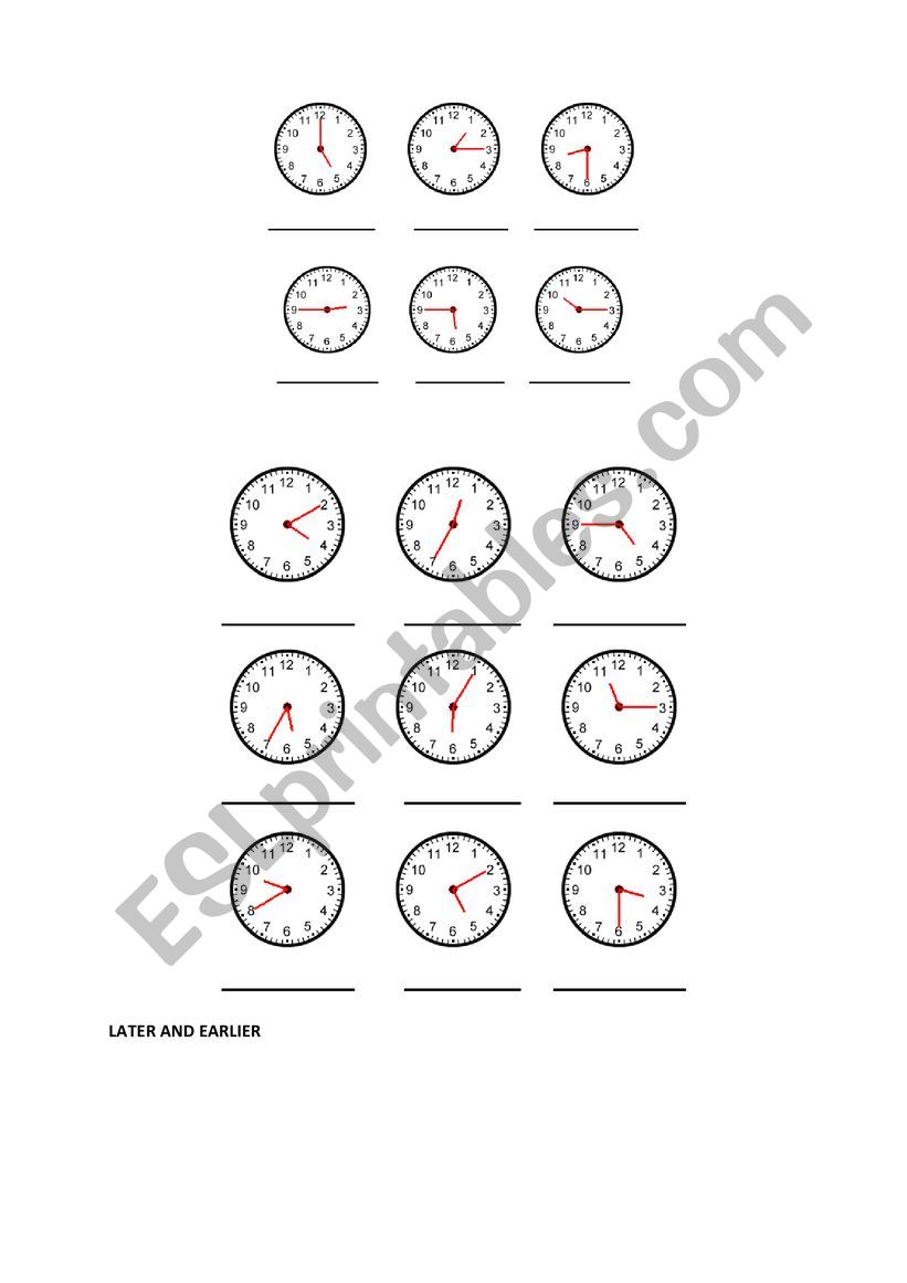 CLOCKS - TELL THE TIME worksheet