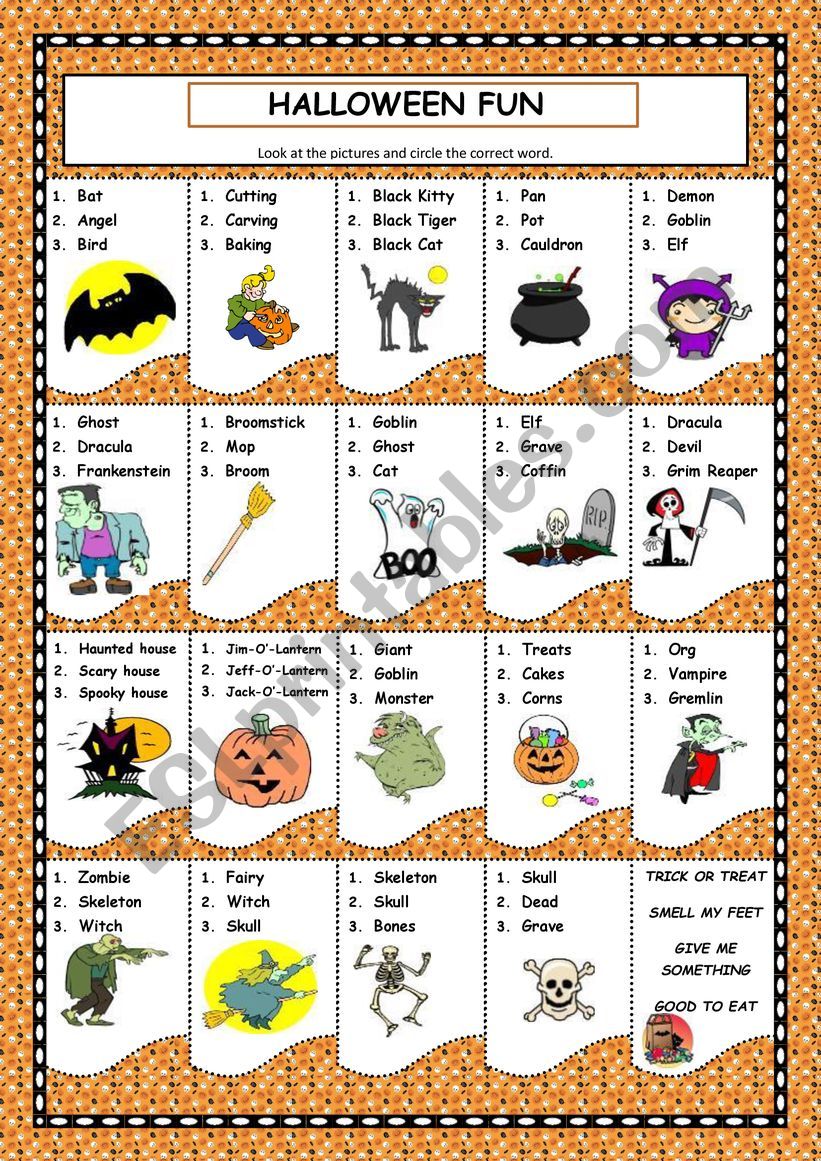  HALLOWEEN  FUN  ESL worksheet  by knds