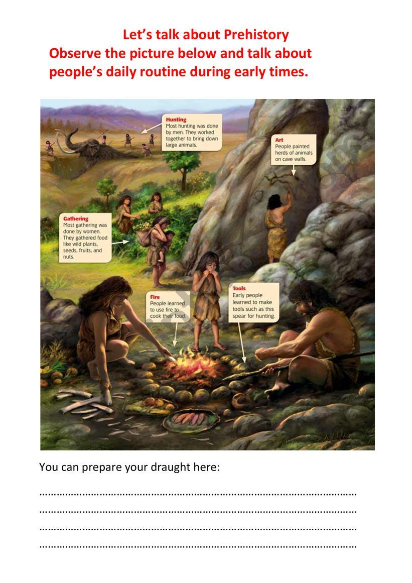 Let´s talk about Prehistory worksheet