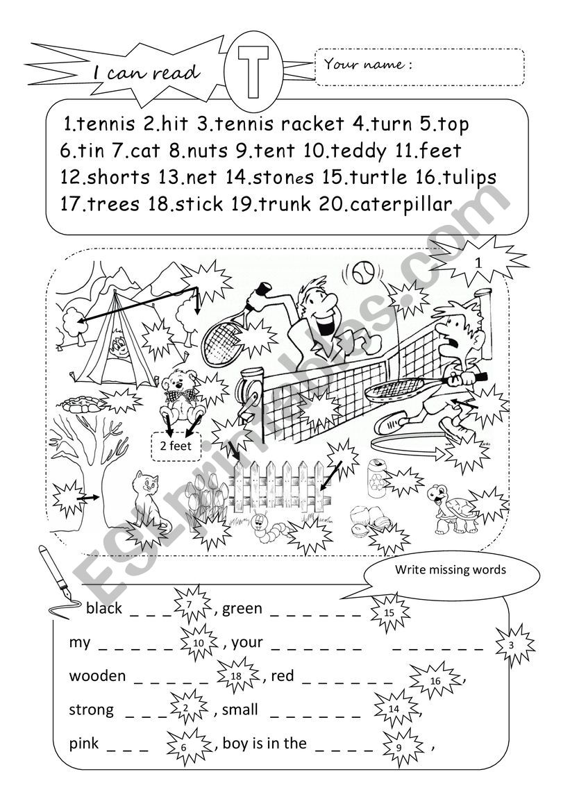 Lexicon T worksheet