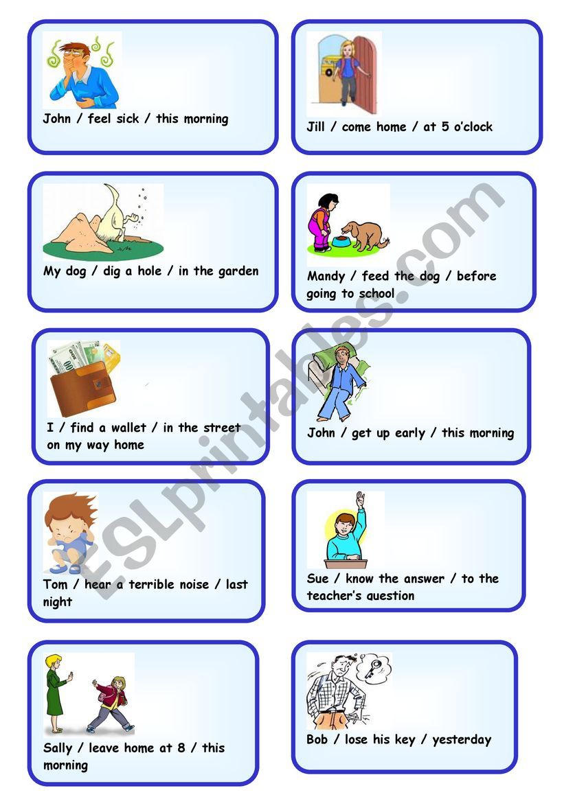 IRREGULAR VERBS SPEAKING CARDS 3/5