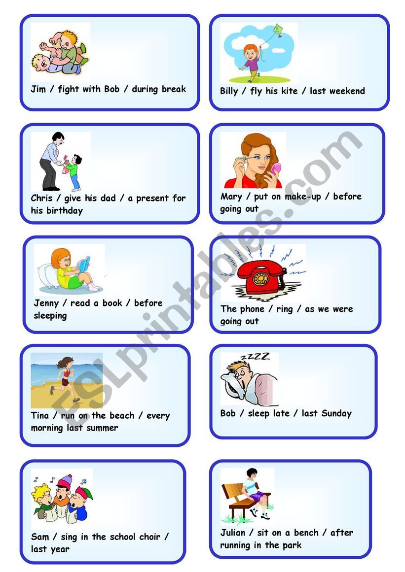 IRREGULAR VERBS SPEAKING CARDS 4/5