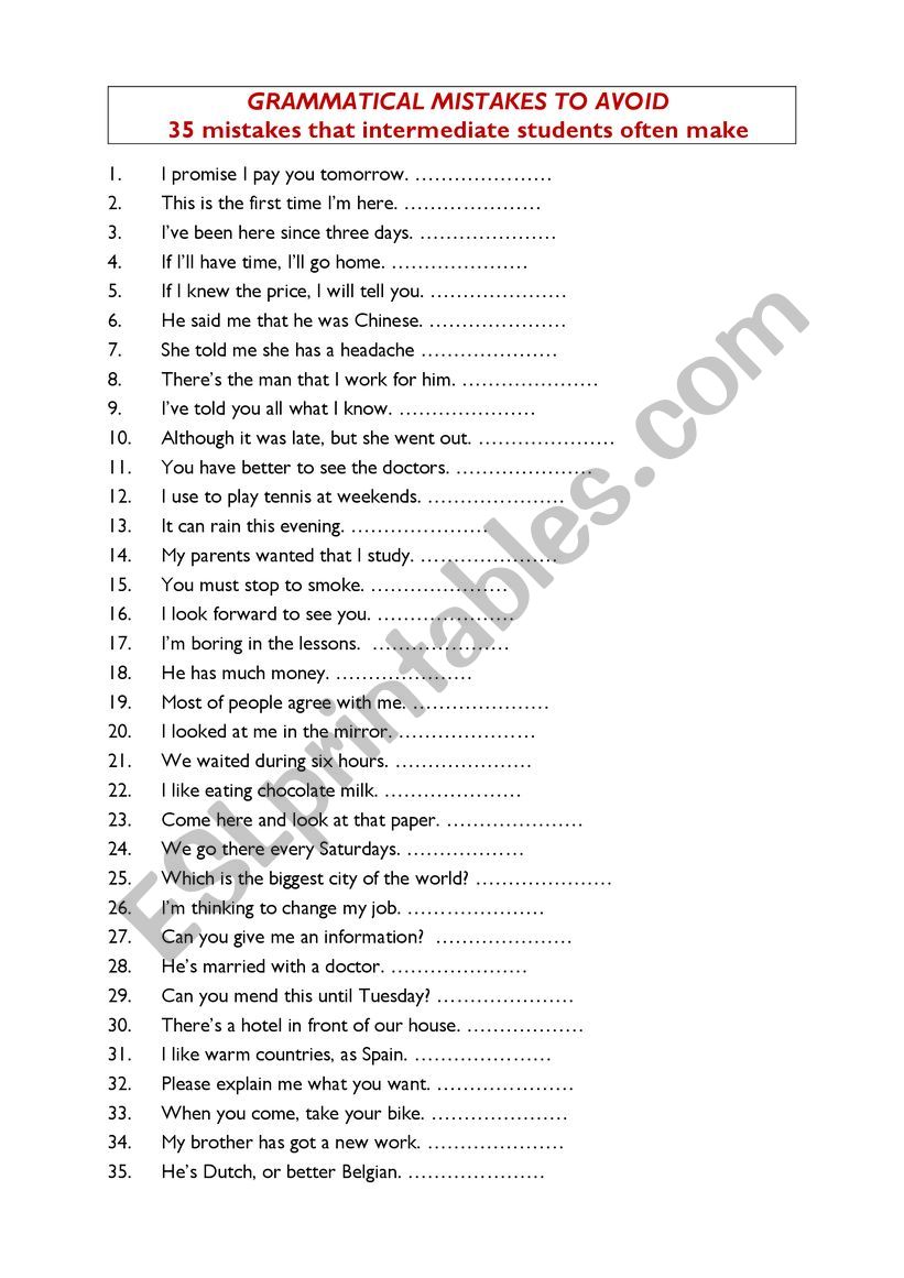 GRAMMATICAL CORRECTENESS worksheet