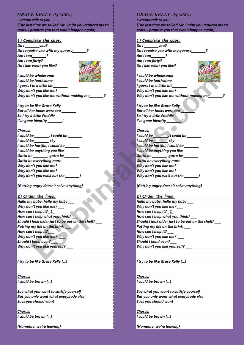 Song worksheet